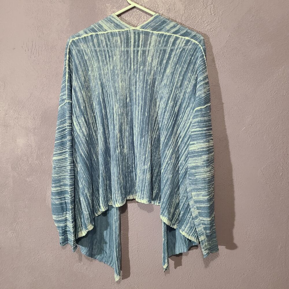 Nic & Zoe Denim Blue Hi Lo Handkerchief Open Knit Boho Cardigan Womens XL Blue - Picture 3 of 5